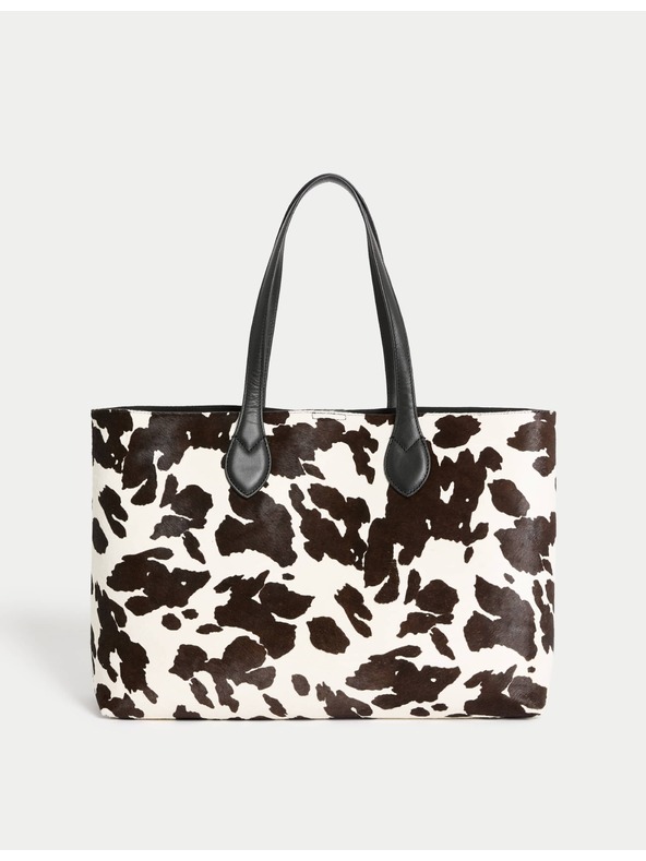 Marks & Spencer Kožená taška so zvieracím motívom Marks & Spencer béžová