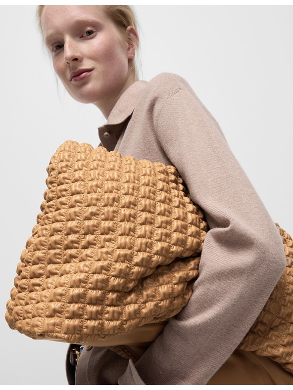 Marks & Spencer Prešívaná kabelka cez rameno Marks & Spencer hnedá