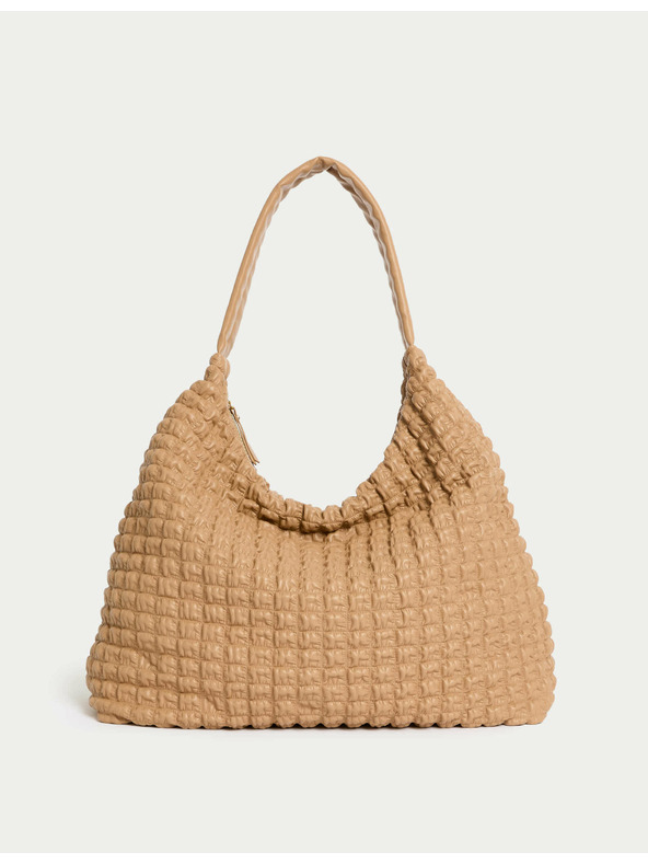 Marks & Spencer Prešívaná kabelka cez rameno Marks & Spencer hnedá