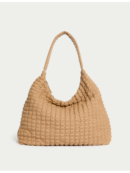 Marks & Spencer Prešívaná kabelka cez rameno Marks & Spencer hnedá