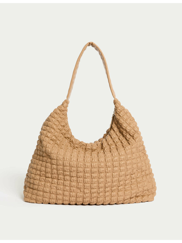 Marks & Spencer Prešívaná kabelka cez rameno Marks & Spencer hnedá