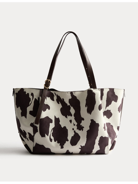 Marks & Spencer Semišová mäkká taška s uchami, so zvieracím motívom Marks & Spencer béžová