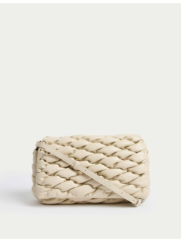 Marks & Spencer Kabelka cez rameno z umelej kože Marks & Spencer smotanová