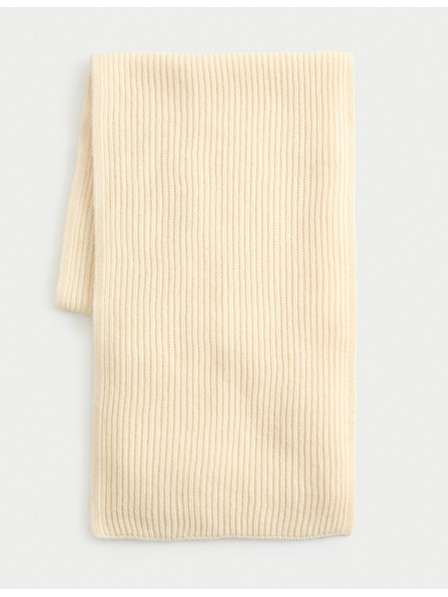 Marks & Spencer Rebrovaná pletená šatka Marks & Spencer smotanová