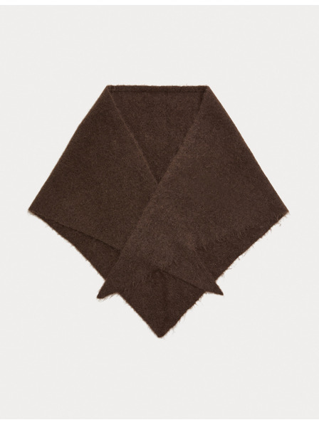 Marks & Spencer Pletená trojuholníková šatka s textúrou a vlnou Marks & Spencer hnedá