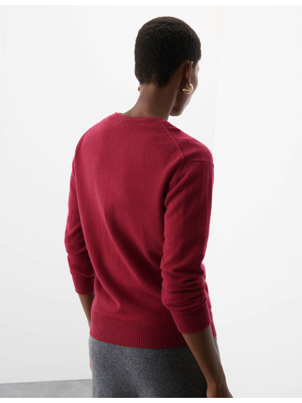 Marks & Spencer Sveter z čistého kašmíru, s textúrou a okrúhlym výstrihom Marks & Spencer červená