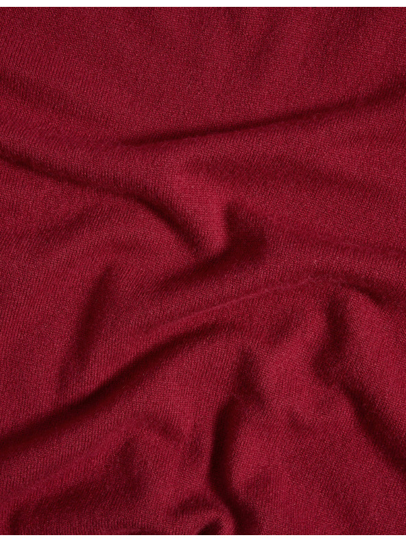 Marks & Spencer Sveter z čistého kašmíru, s textúrou a okrúhlym výstrihom Marks & Spencer červená