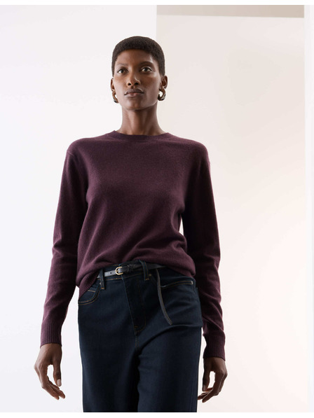 Marks & Spencer Sveter z čistého kašmíru, s textúrou a okrúhlym výstrihom Marks & Spencer fialová