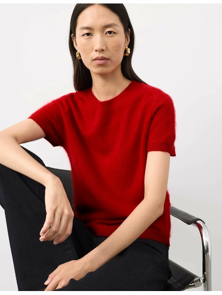 Marks & Spencer Pletený top s vysokým podielom vlny merino a kašmírom Marks & Spencer červená