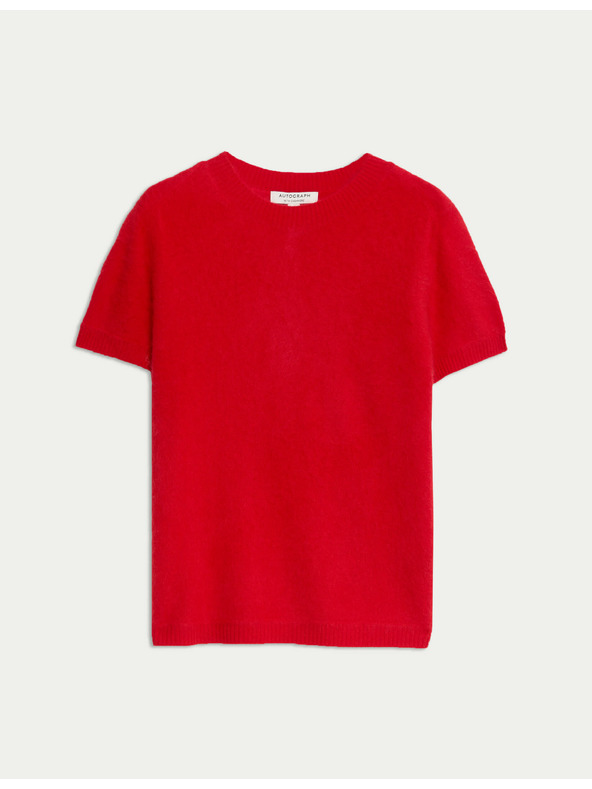 Marks & Spencer Pletený top s vysokým podielom vlny merino a kašmírom Marks & Spencer červená