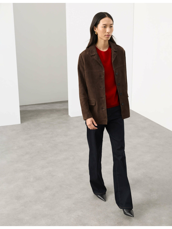 Marks & Spencer Pletený top s vysokým podielom vlny merino a kašmírom Marks & Spencer červená