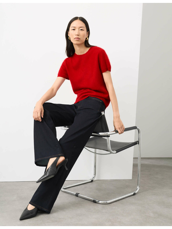 Marks & Spencer Pletený top s vysokým podielom vlny merino a kašmírom Marks & Spencer červená