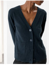 Marks & Spencer Kardigan z čistého kašmíru so výstrihom do V a gombíkmi vpredu Marks & Spencer námorná modrá