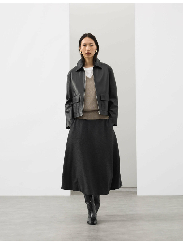 Marks & Spencer Voľný sveter zo 100% kašmíru so výstrihom do V Marks & Spencer hnedá