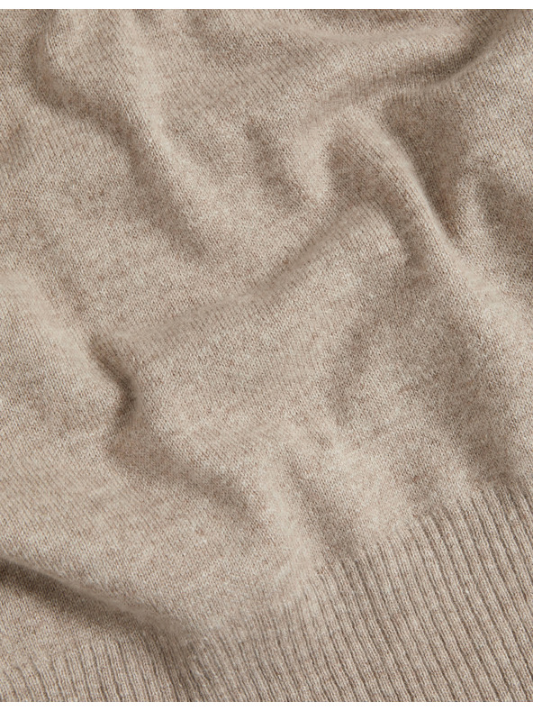 Marks & Spencer Voľný sveter zo 100% kašmíru so výstrihom do V Marks & Spencer hnedá