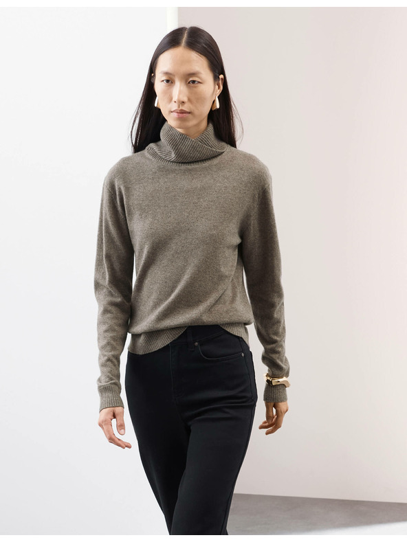 Marks & Spencer Sveter z čistého kašmíru s rolákovým golierom Marks & Spencer hnedá