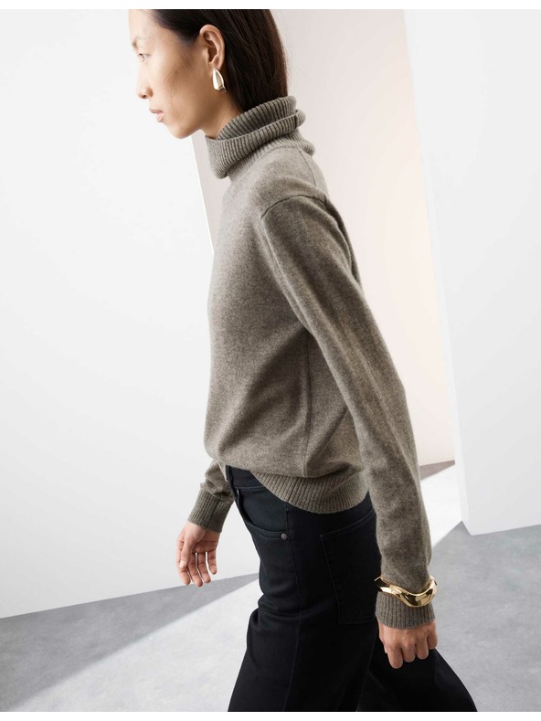 Marks & Spencer Sveter z čistého kašmíru s rolákovým golierom Marks & Spencer hnedá