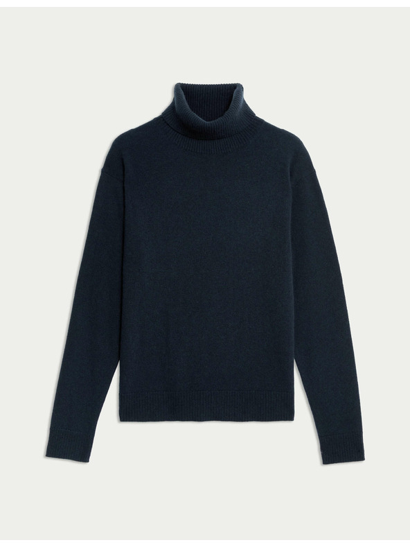 Marks & Spencer Sveter z čistého kašmíru s rolákovým golierom Marks & Spencer námorná modrá