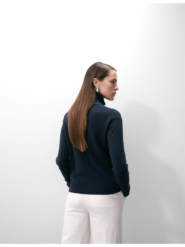 Marks & Spencer Sveter z čistého kašmíru s rolákovým golierom Marks & Spencer námorná modrá