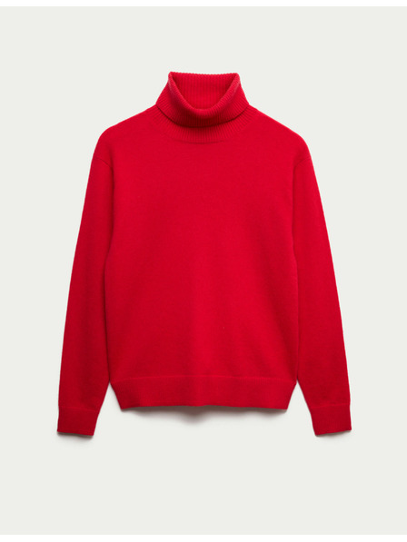 Marks & Spencer Sveter z čistého kašmíru s rolákovým golierom Marks & Spencer červená
