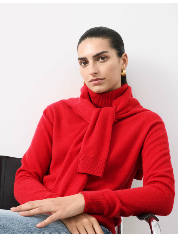 Marks & Spencer Sveter z čistého kašmíru s rolákovým golierom Marks & Spencer červená