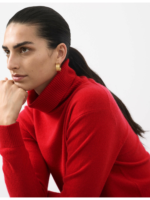 Marks & Spencer Sveter z čistého kašmíru s rolákovým golierom Marks & Spencer červená