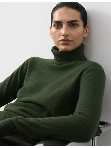 Marks & Spencer Sveter z čistého kašmíru s rolákovým golierom Marks & Spencer zelená