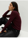 Marks & Spencer Sveter ku krku z čistej merino vlny Marks & Spencer červená
