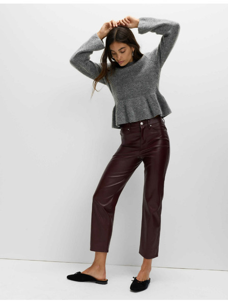 Marks & Spencer Volánový sveter ku krku s vlnou Marks & Spencer šedá