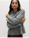 Marks & Spencer Volánový sveter ku krku s vlnou Marks & Spencer šedá