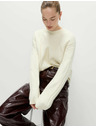 Marks & Spencer Sveter s copánkovým vzorom, s vlnou a vlnou alpaka Marks & Spencer smotanová