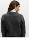 Marks & Spencer Zdobený sveter ku krku s nápisom a s vlnou Marks & Spencer sivá