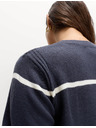 Marks & Spencer Extra mäkký pruhovaný sveter ku krku Marks & Spencer námorná modrá