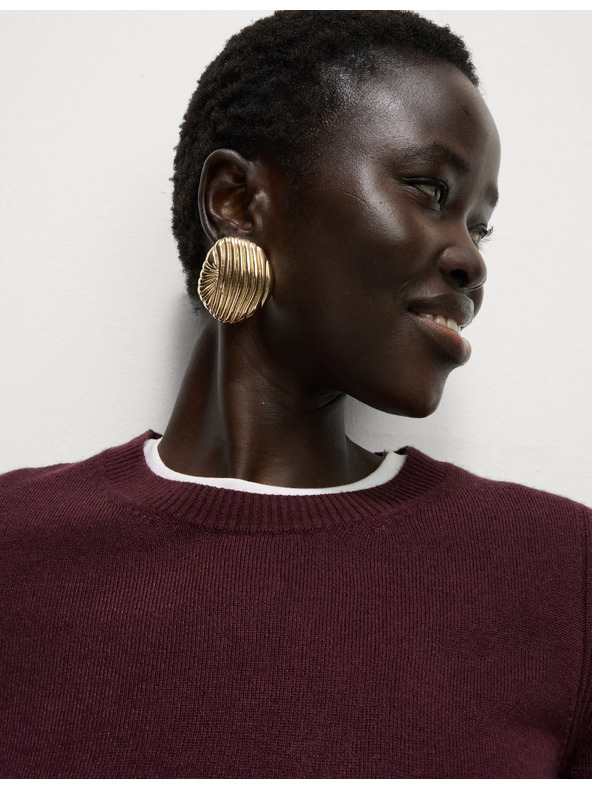 Marks & Spencer Mimoriadne mäkký sveter s výstrihom ku krku Marks & Spencer červená