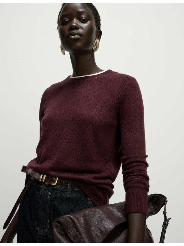 Marks & Spencer Mimoriadne mäkký sveter s výstrihom ku krku Marks & Spencer červená