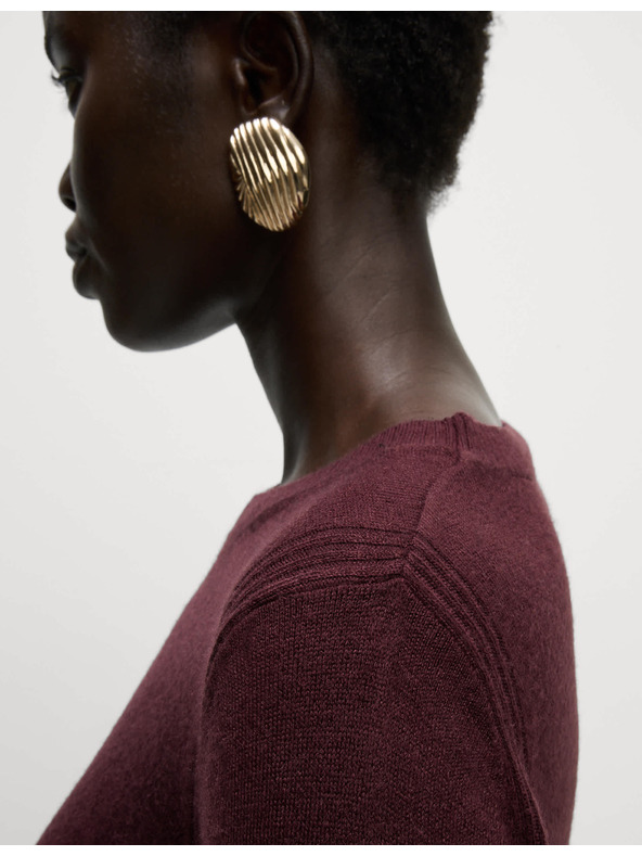 Marks & Spencer Mimoriadne mäkký sveter s výstrihom ku krku Marks & Spencer červená