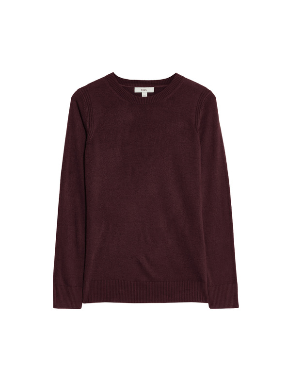 Marks & Spencer Mimoriadne mäkký sveter s výstrihom ku krku Marks & Spencer červená