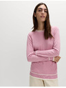 Marks & Spencer Mimoriadne mäkký sveter s výstrihom ku krku a kontrastnými lemami Marks & Spencer ružová