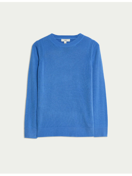 Marks & Spencer Mimoriadne mäkký sveter s výstrihom ku krku Marks & Spencer modrá