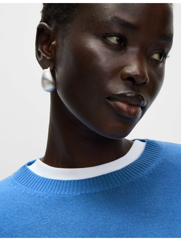 Marks & Spencer Mimoriadne mäkký sveter s výstrihom ku krku Marks & Spencer modrá