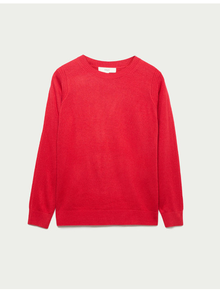 Marks & Spencer Trblietavý sveter Cashmilon s výstrihom ku krku Marks & Spencer červená
