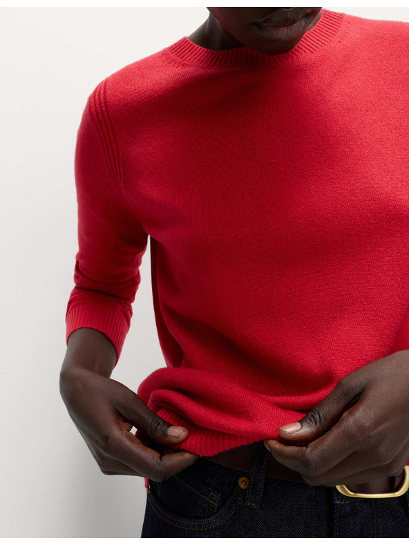 Marks & Spencer Trblietavý sveter Cashmilon s výstrihom ku krku Marks & Spencer červená