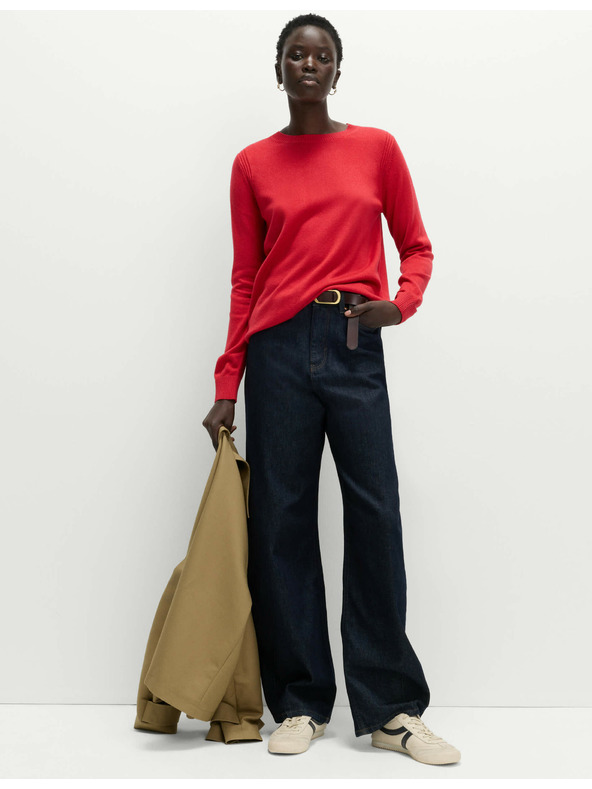 Marks & Spencer Trblietavý sveter Cashmilon s výstrihom ku krku Marks & Spencer červená