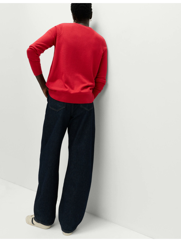 Marks & Spencer Trblietavý sveter Cashmilon s výstrihom ku krku Marks & Spencer červená