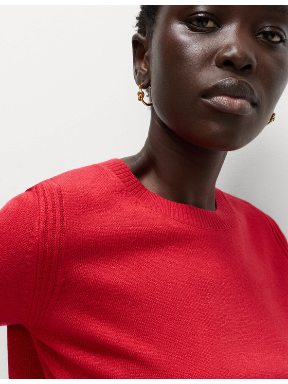 Marks & Spencer Trblietavý sveter Cashmilon s výstrihom ku krku Marks & Spencer červená
