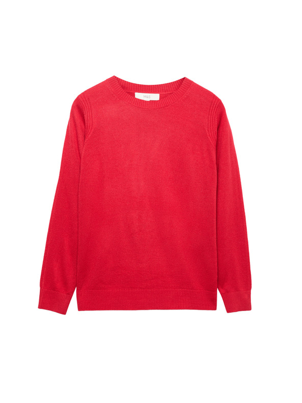 Marks & Spencer Trblietavý sveter Cashmilon s výstrihom ku krku Marks & Spencer červená