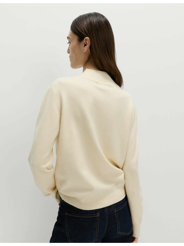 Marks & Spencer Sveter so stojačikom s nápisom Marks & Spencer smotanová