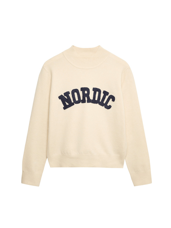 Marks & Spencer Sveter so stojačikom s nápisom Marks & Spencer smotanová