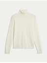 Marks & Spencer Sveter s rolákovým golierom zo 100% vlny Merino Marks & Spencer smotanová