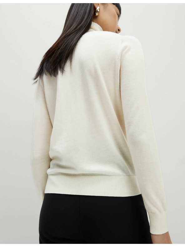 Marks & Spencer Sveter s rolákovým golierom zo 100% vlny Merino Marks & Spencer smotanová